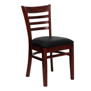 Flora Timber Dining Chair with Black Vinyl Seat